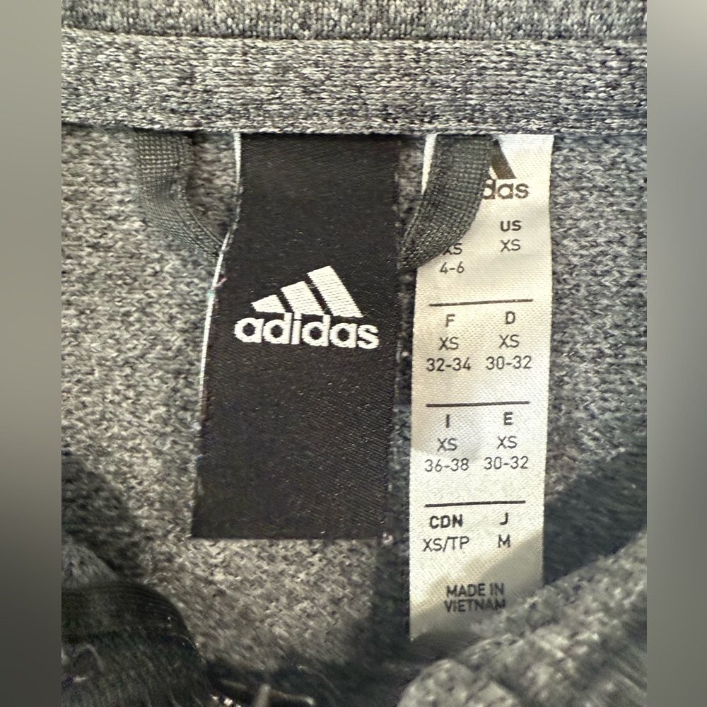 Adidas Womens XS Gray Mint Green 3 Stripe Full Zip Track Jacket - Picture 11 of 11